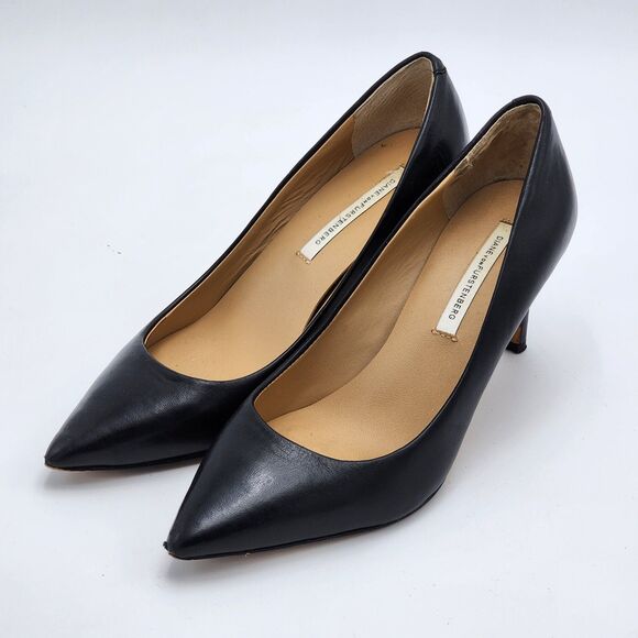 Diane Von Furstenburg DVF Pointed Toe Heel Pumps Black Size 7 - Picture 3 of 10